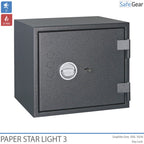 Paper Star Light 3 Brandskab - 5 Ringbind - Indbrudstest Grade S2 / Brandtest 30 min