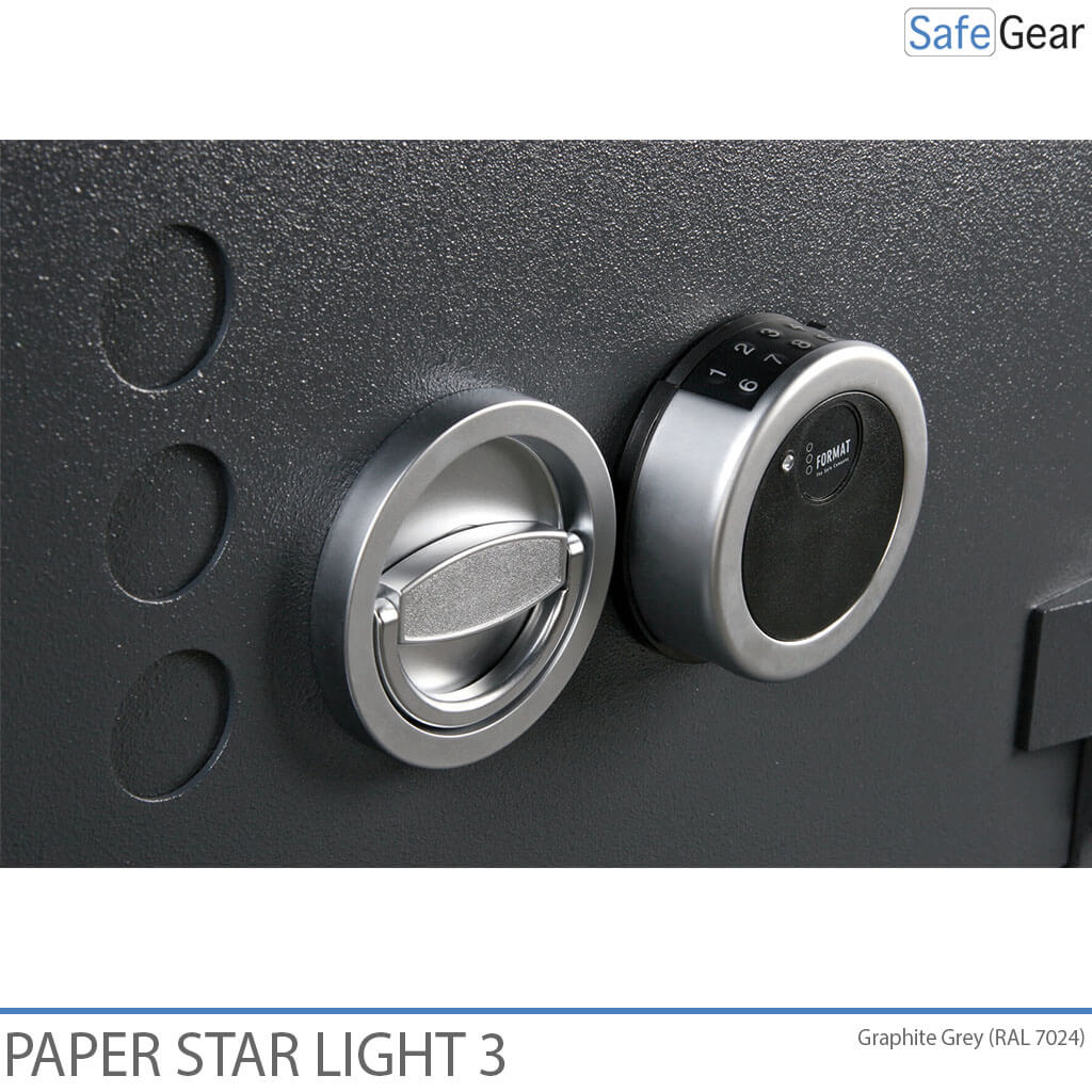 Paper Star Light 3 Brandskab - 5 Ringbind - Indbrudstest Grade S2 / Brandtest 30 min