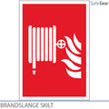 Brandslangeskilt - 297 x 210mm - Selvklæbende vinyl