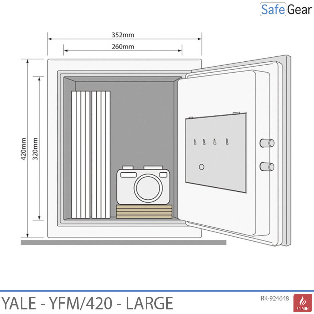 Yale YFM420 brandbeskyttende (25 L) store værdiskabe – Brandbeskyttelse 60 min.