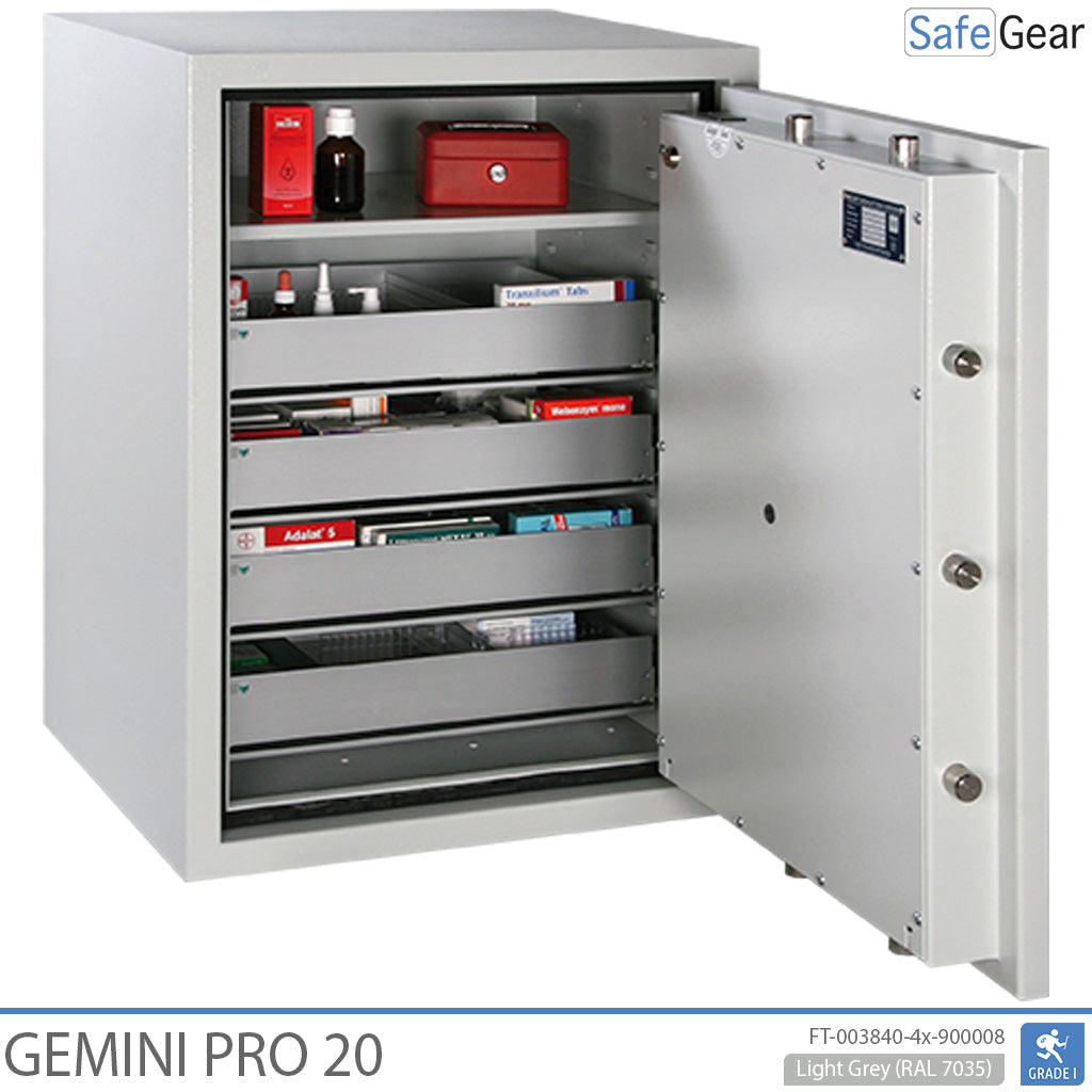 Gemini Pro 20 – Apotekerskab (141 Liter) – 4 skuffer – Indbrudstest Klasse I