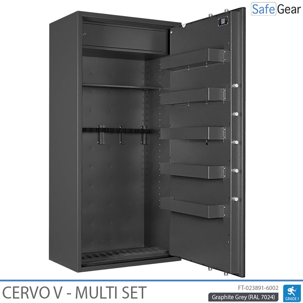 Cervo V Multi Set - Våbenskab - (14 rifler) - Indbrudstest Klasse 1