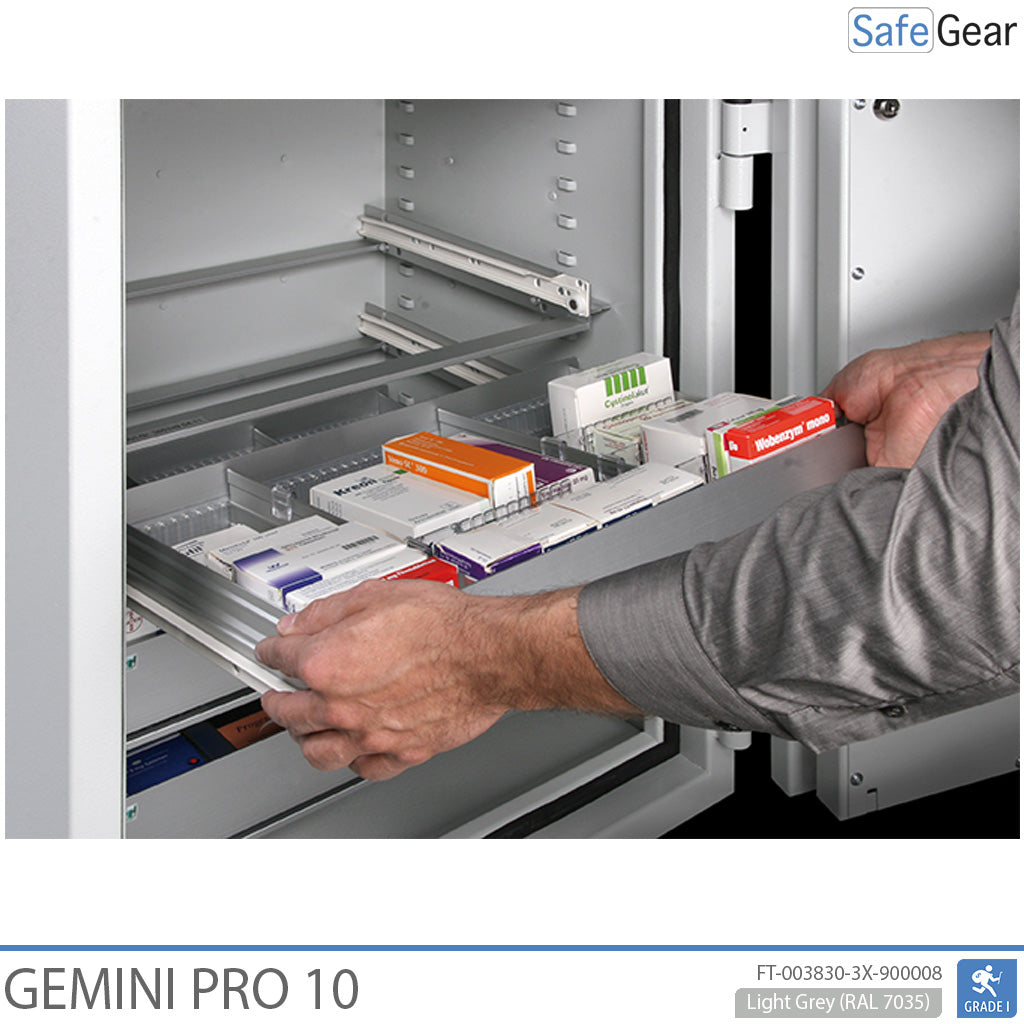Gemini Pro 10 - apotekerskab (103 liter) - 3 skuffer - indbrudstest Klasse I