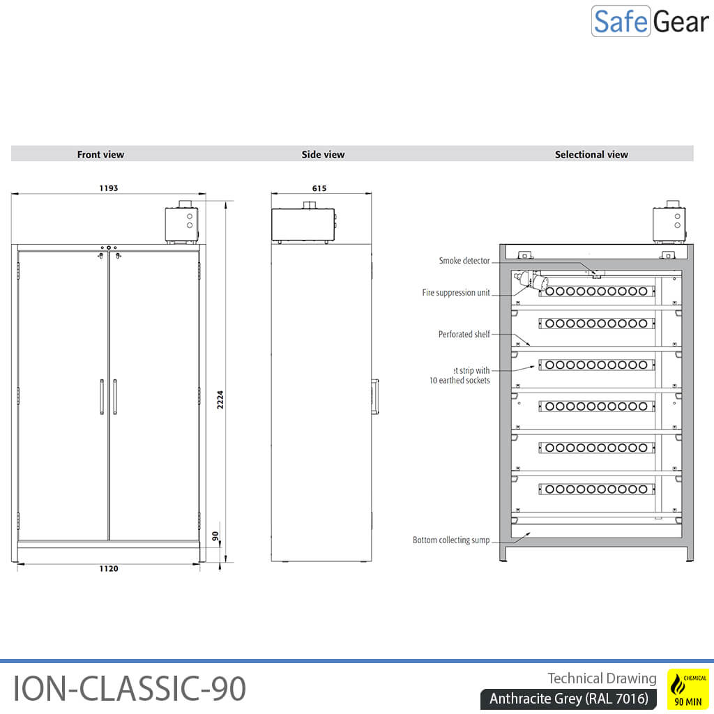 ION-CLASSIC-90 Batteriopbevaring Pro 120 cm