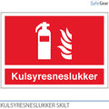 Kuldioxidsneslukker (CO2-slukker) - skilt - plast