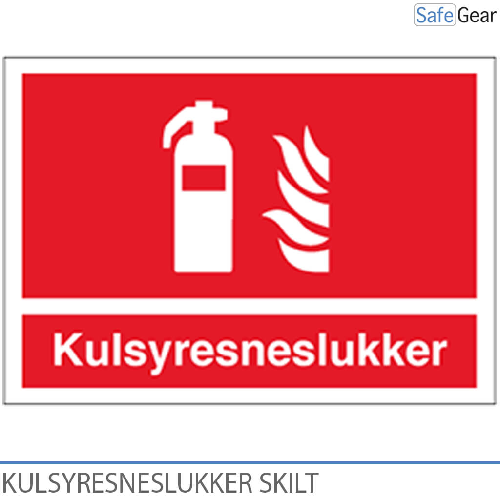 Kuldioxidsneslukker (CO2-slukker) - skilt - plast