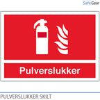 Pulverslukker - skilt - 148 x 210 mm - plast