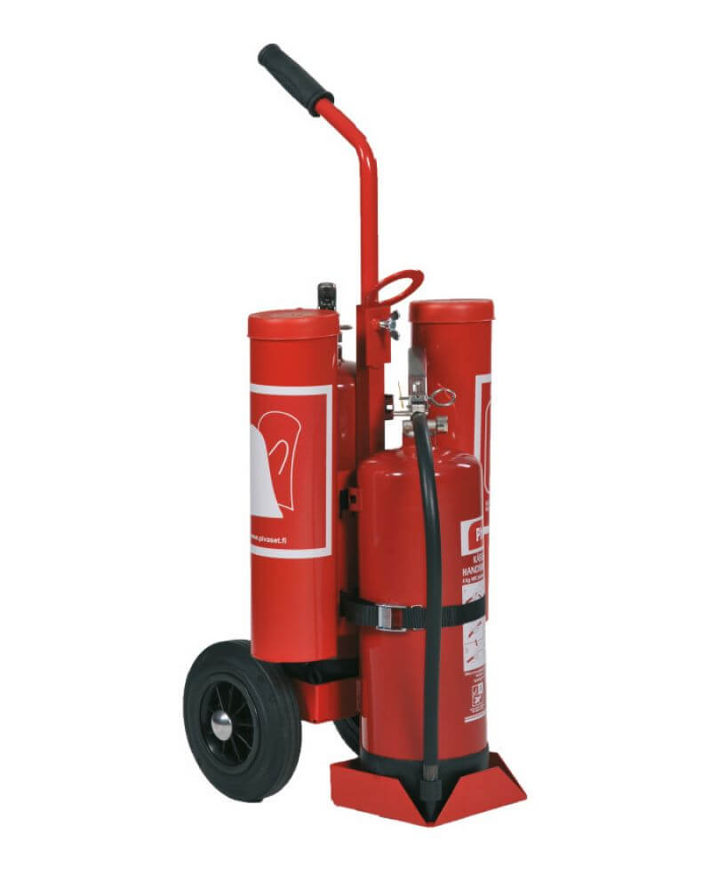 Vogn til Brandslukker (2 x 6 kg) og Brandtæppe / øjenskyl