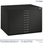 Tegningsskab A1 med 10 skuffer