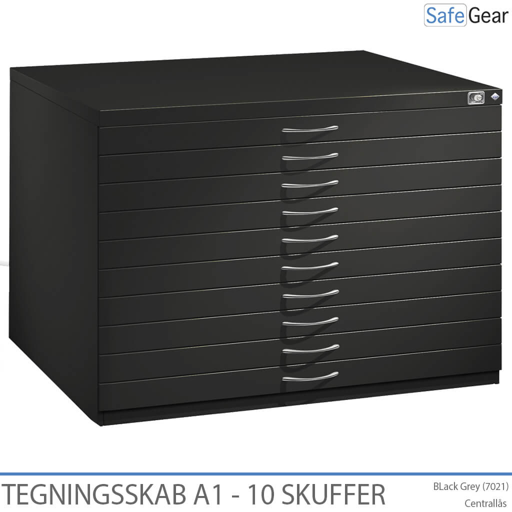 Tegningsskab A1 med 10 skuffer