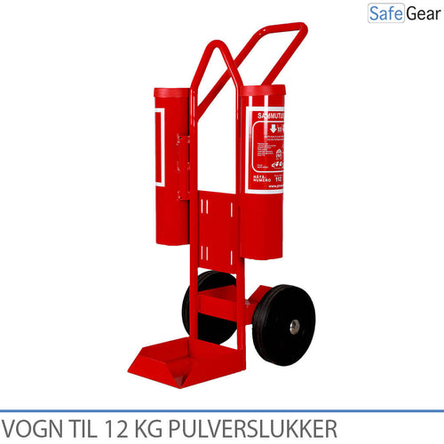 Vogn til to Brandslukkere (12 kg) og Brandtæppe/øjenskyl